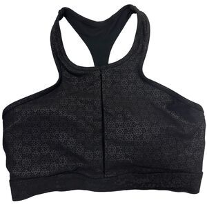 ZYIA Active Sports Bra Womens  Medium Flower Power Floral Black Racerback Top